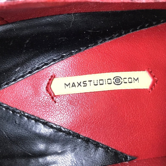 Maxstudio.Com Women Heels Size Us 8M Black Leather - Picture 7 of 8